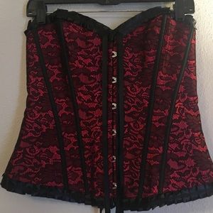 Red and black Adore Me corset